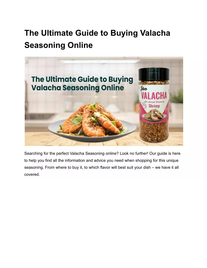 the ultimate guide to buying valacha seasoning