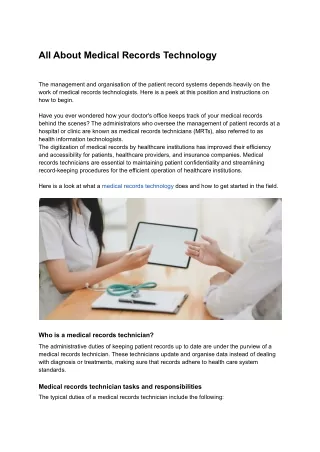 all about medical records technology