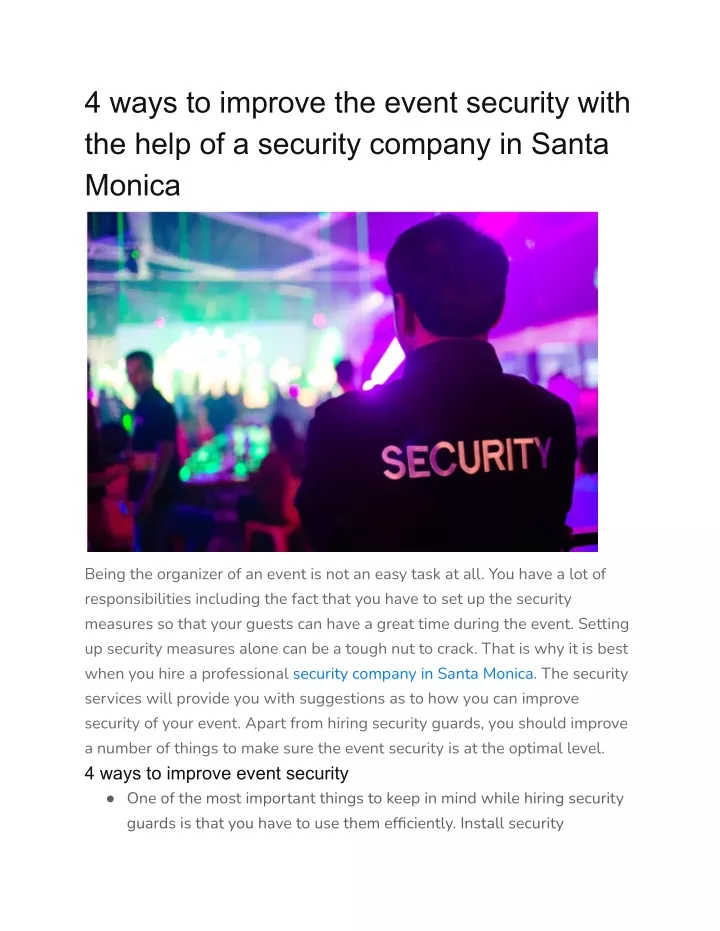 4 ways to improve the event security with