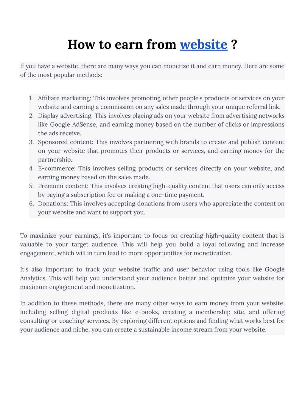 Earn Web PPT - How to earn from website PowerPoint Presentation, free download ...