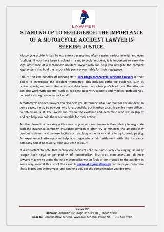 Standing Up to Negligence The Importance of a Motorcycle Accident Lawyer in Seeking Justice