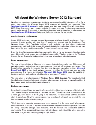 all about the windows server 2012 standard