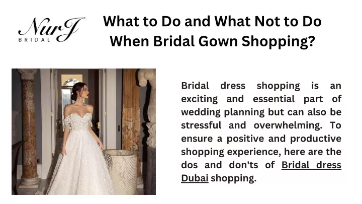 what to do and what not to do when bridal gown