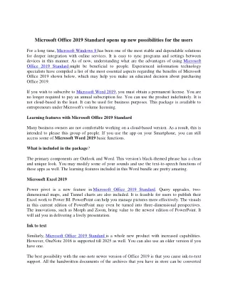 microsoft office 2019 standard opens