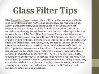 Glass Filter Tips