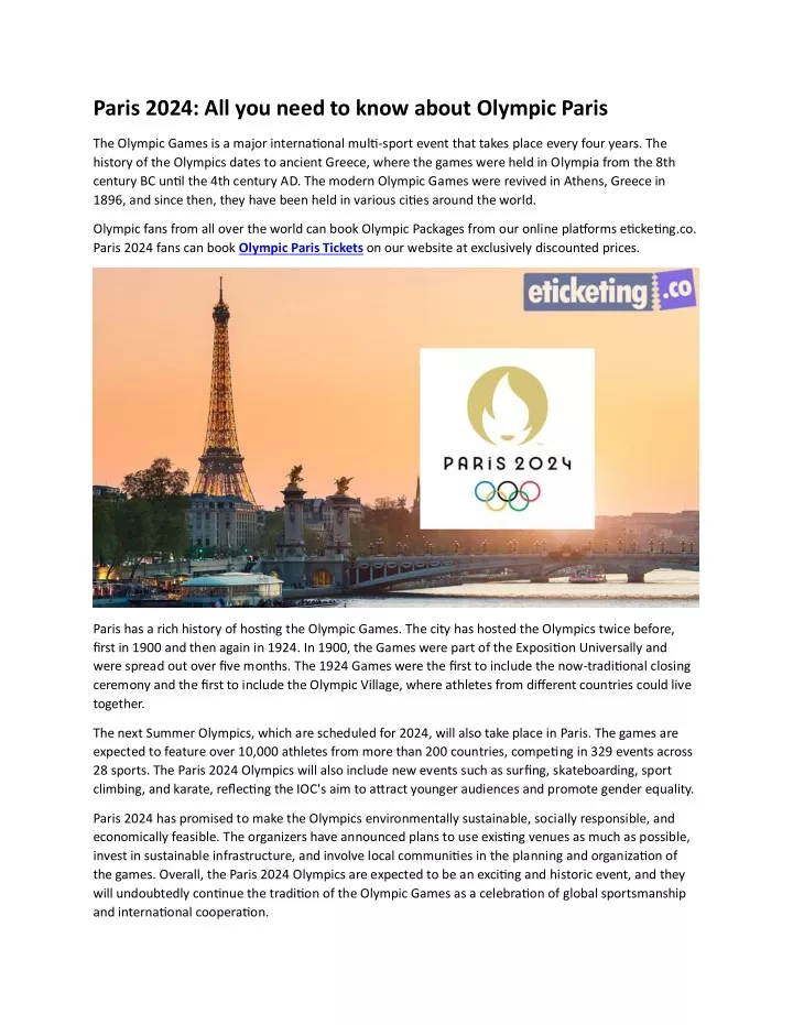 paris 2024 all you need to know about olympic