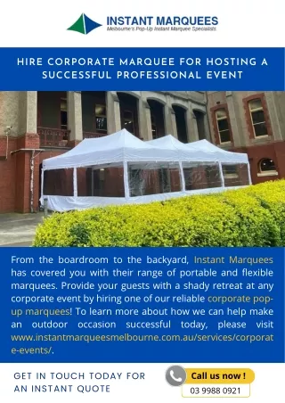 Hire Corporate Marquee for Hosting a Successful Professional Event