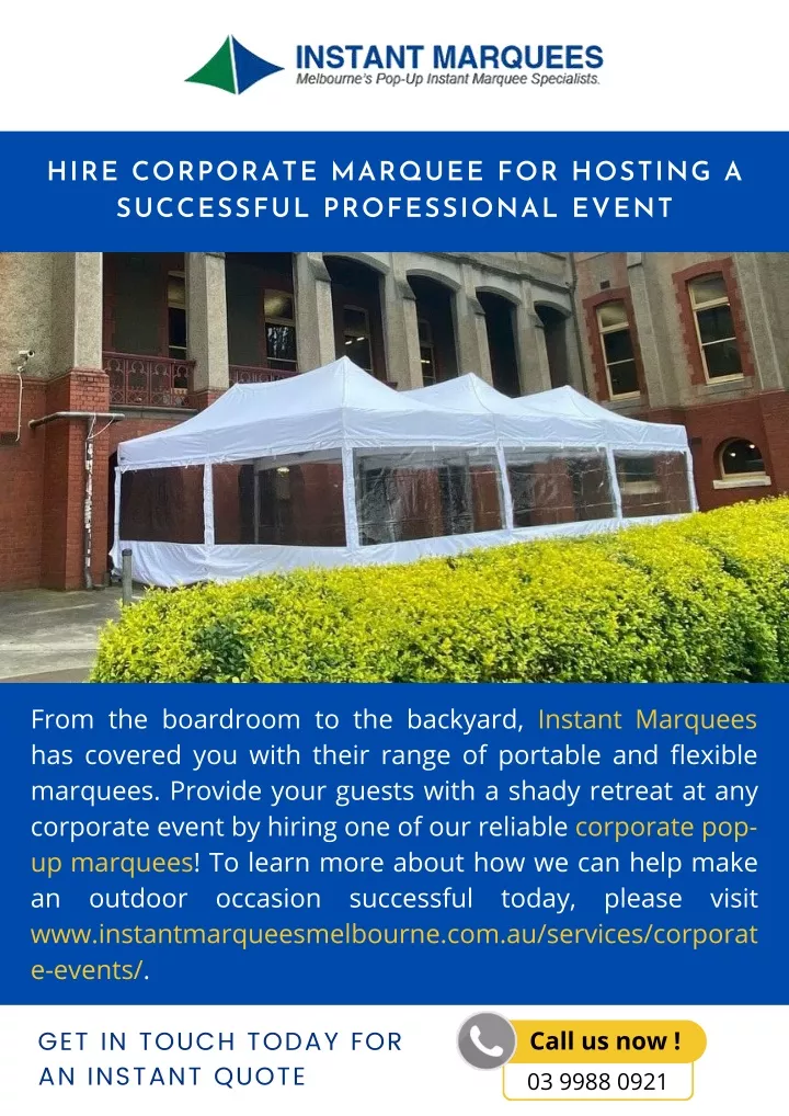hire corporate marquee for hosting a successful