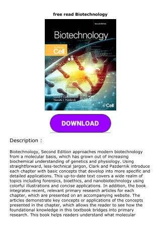free read  Biotechnology