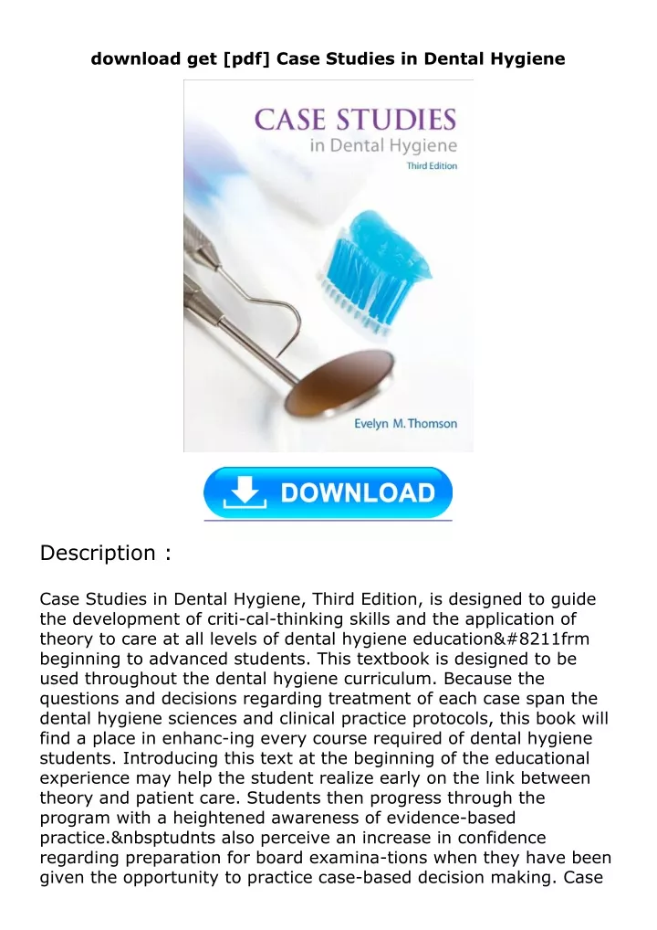 download get pdf case studies in dental hygiene