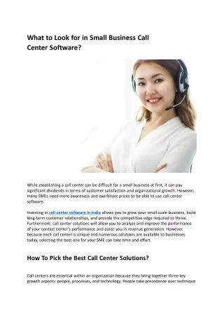 Things To Look For In Call Center Software For Small Businesses