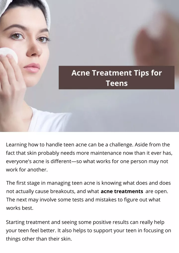 acne treatment tips for teens