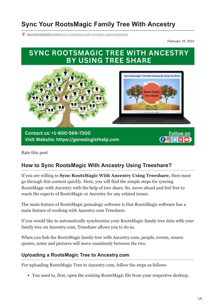 sync your rootsmagic family tree with ancestry