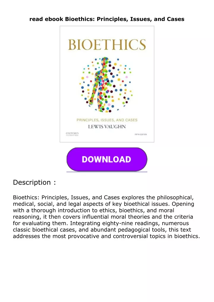 PPT - Free Pdf Bioethics: Principles, Issues, And Cases PowerPoint ...