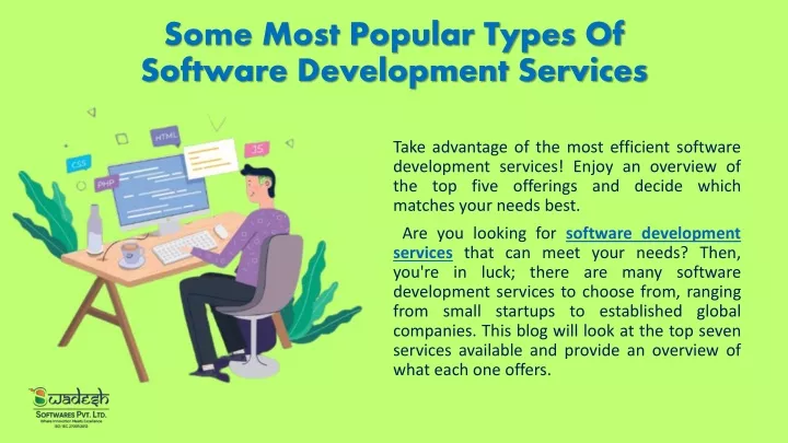some most popular types of software development services