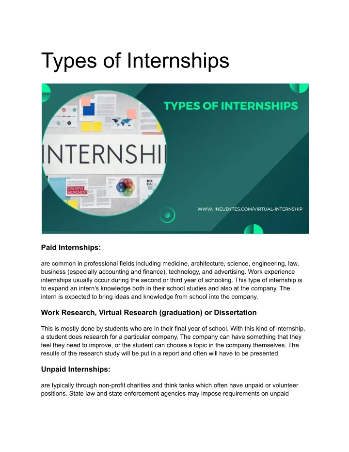 PPT - Types Of Internships PowerPoint Presentation, Free Download - ID ...