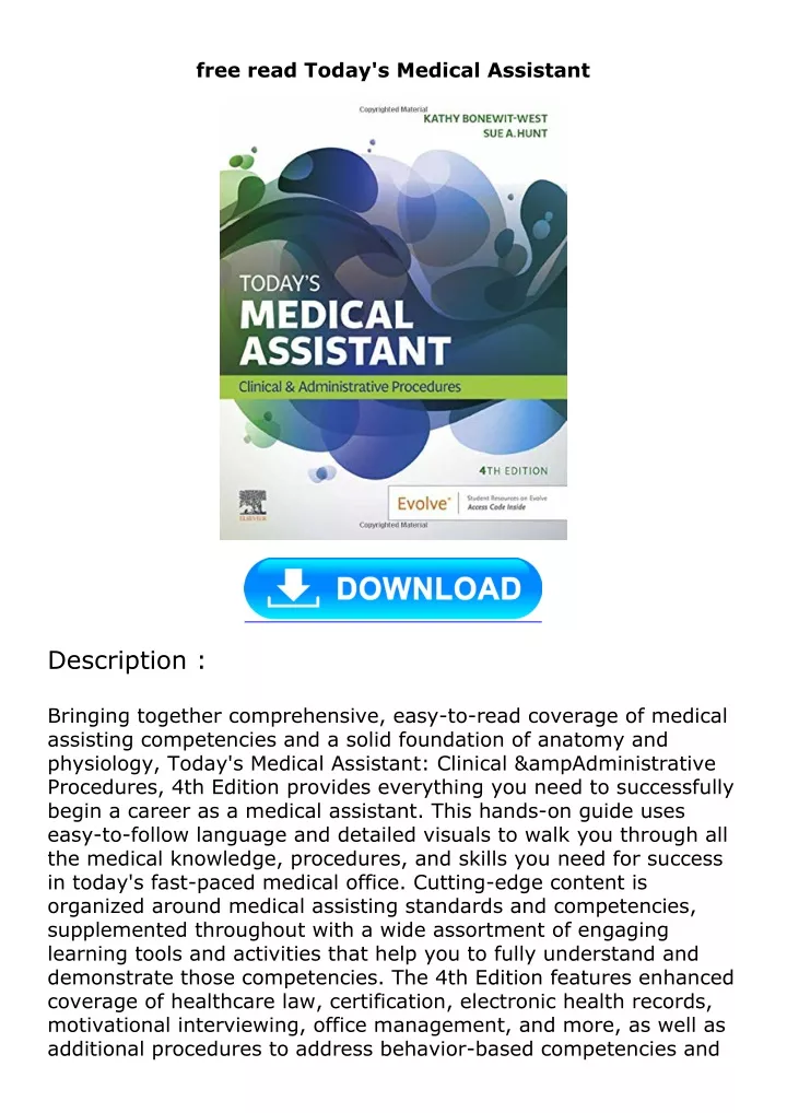 free read today s medical assistant