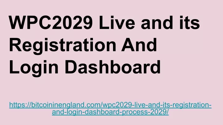 wpc2029 live and its registration and login