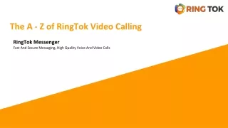 The A - Z of Ring Tok Video Calling