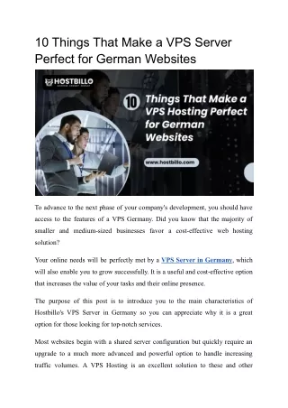 10 things that make a vps server perfect