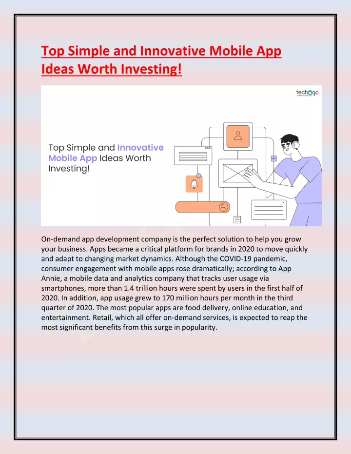 top simple and innovative mobile app ideas worth