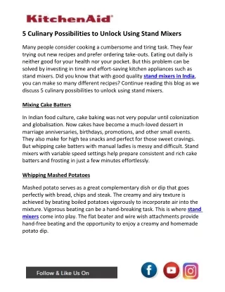 5 culinary possibilities to unlock using stand