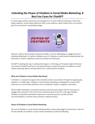unlocking the power of chatbots in social media