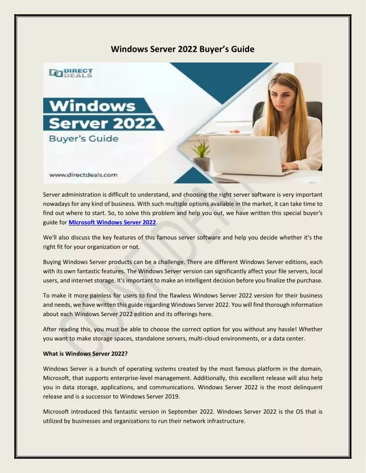 windows server 2022 buyer s guide