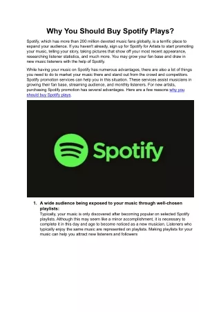why you should buy spotify plays