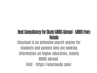 Best Consultancy For Study MBBS Abroad - MBBS From Russia