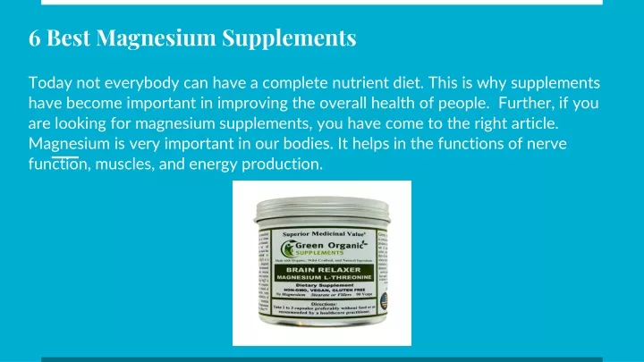 6 best magnesium supplements