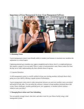importance of gym management system