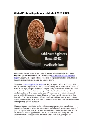 global protein supplements market 2023 2029
