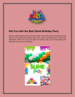 Get Fun with the Best Slime Birthday Party