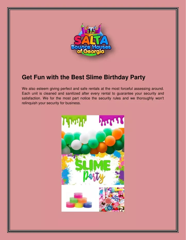 get fun with the best slime birthday party