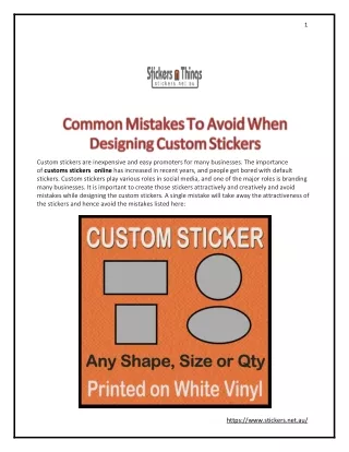 Common Mistakes To Avoid When Designing Custom Stickers