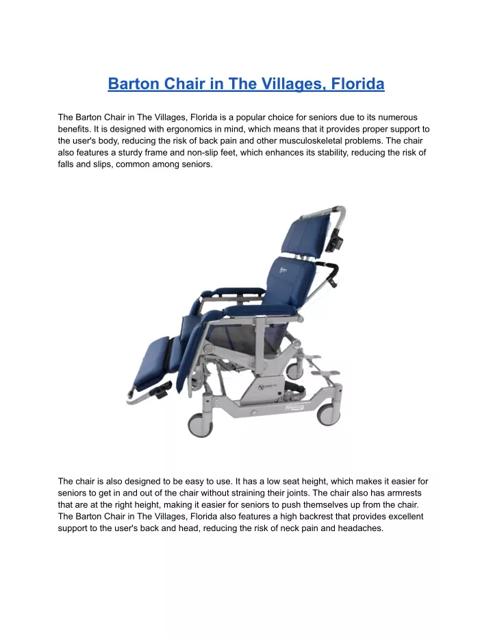 barton chair in the villages florida