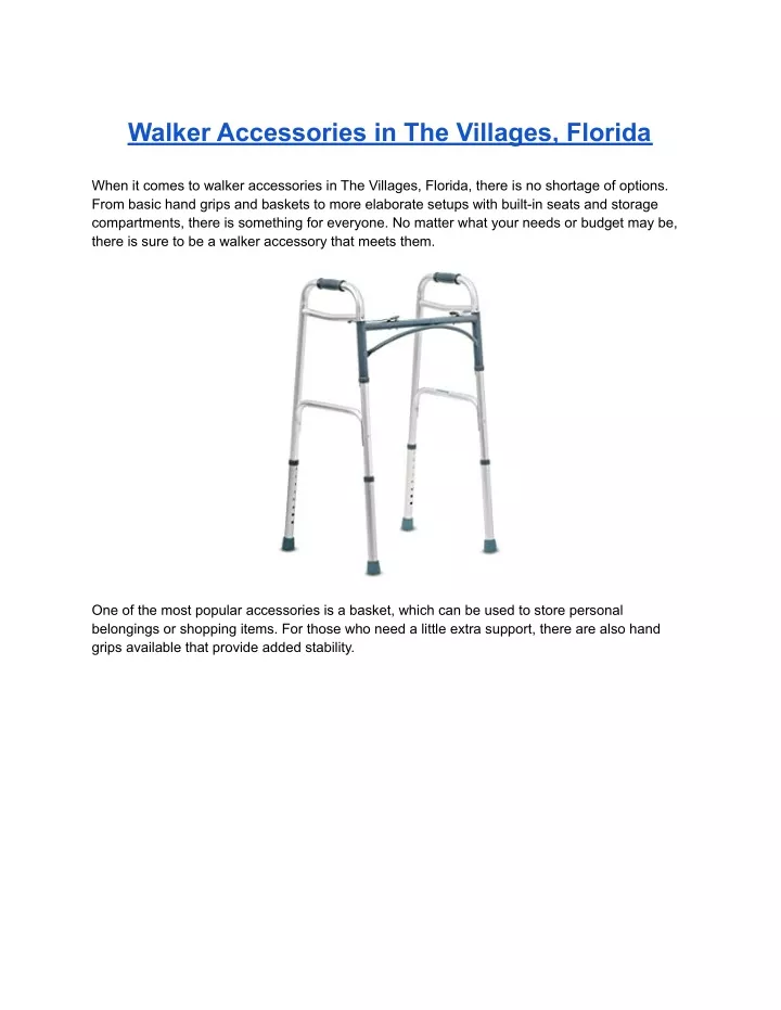 walker accessories in the villages florida