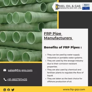 FRP Pipe | FRP Sheet | GRP Sheet - D Chel Oil & Gas