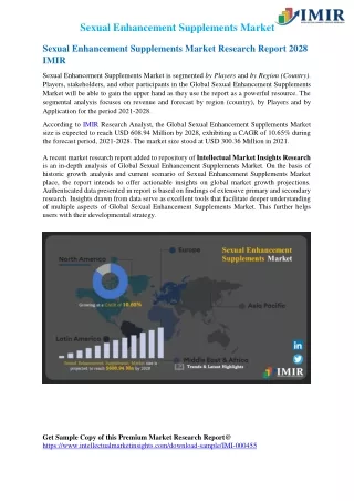 Sexual Enhancement Supplements Market Size to hit USD 608.94 Mn by 2028 |