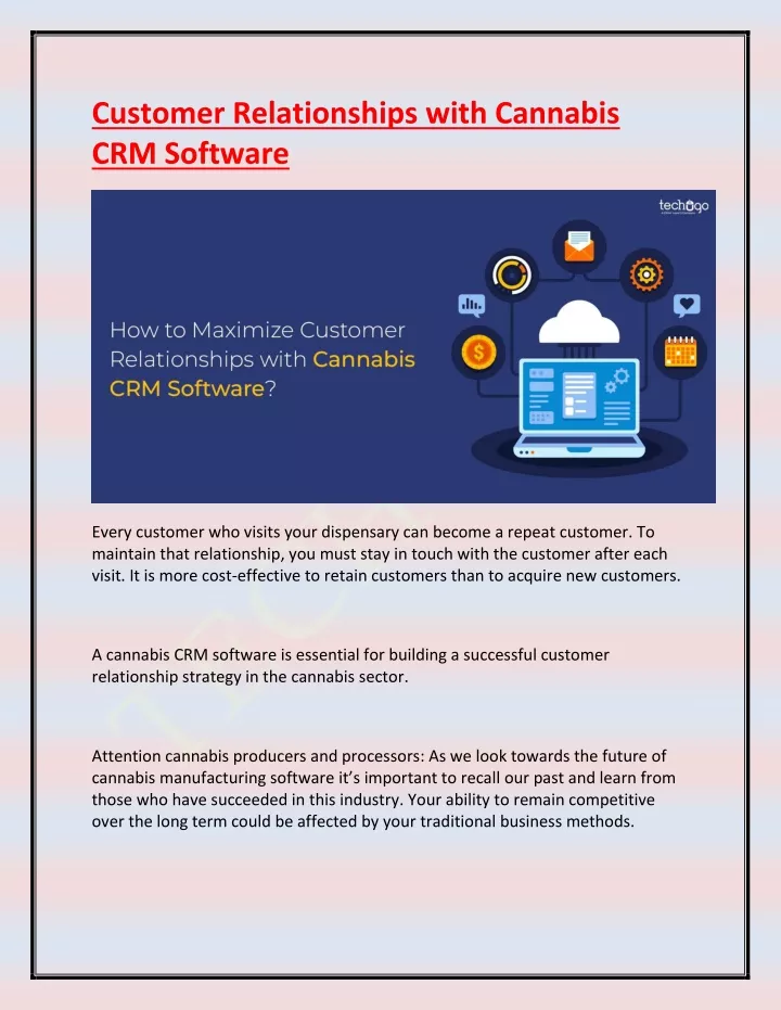 customer relationships with cannabis crm software