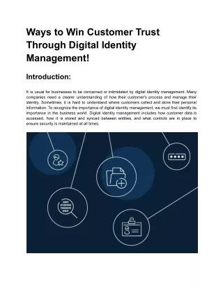 Ways to Win Customer Trust Through Digital Identity Management