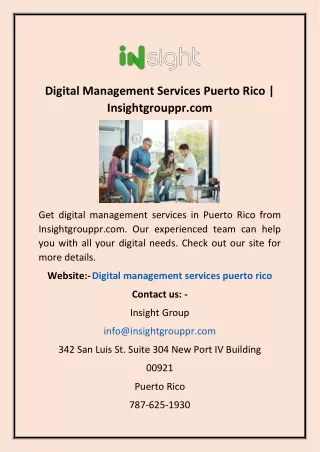 Digital Management Services Puerto Rico | Insightgrouppr.com