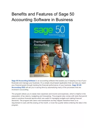 benefits and features of sage 50 accounting