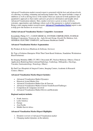 advanced visualization market research report