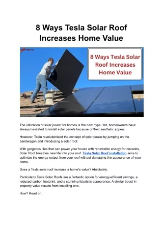 8 Ways Tesla Solar Roof Increases Home Value