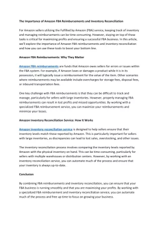 the importance of amazon fba reimbursements