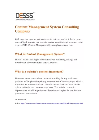 Content Management System Consulting