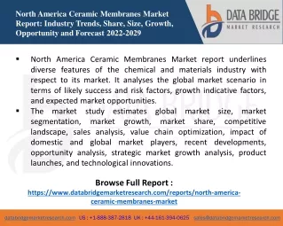 North America Ceramic Membranes Market