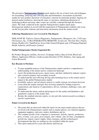 the persuasive nutrigenomics market report